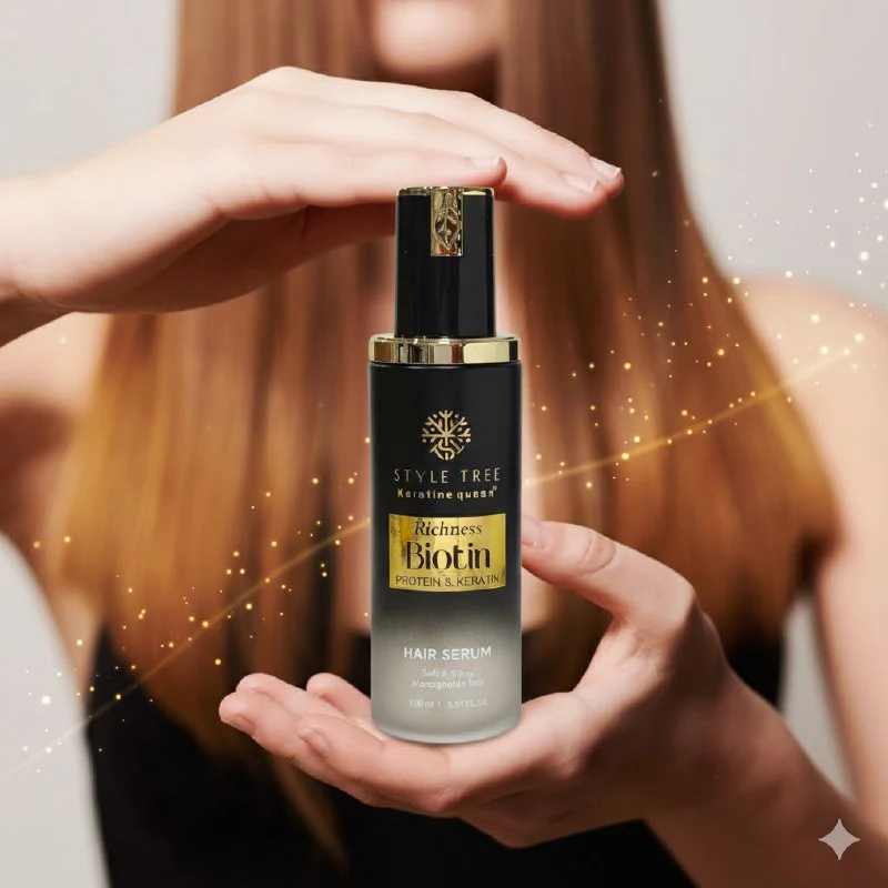 ACEITE PARA EL CABELLO SUERO CAPILAR DE BIOTINA SUAVIZANTE 100ML, ES UNA FORMULA RICA EN BIOTINA, PROTEINA Y KERATINA QUE REPARA EL PELO SECO Y DAÑADO DEJANDOLO SUAVE Y BRILLANTE KERATINE QUEEN - Imagen 3
