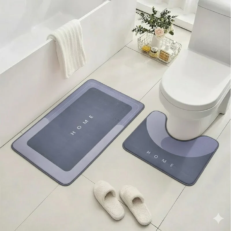 ALFOMBRA DE BAÑO ANTIDESLIZANTE DE 2 PIEZAS 80X50CM Y 40X50CM, DISEÑADA PARA ABSORBER AGUA Y SECAR RAPIDAMENTE DE MANERA ELEGANTE Y MORDENO JIAERMEI - Imagen 5