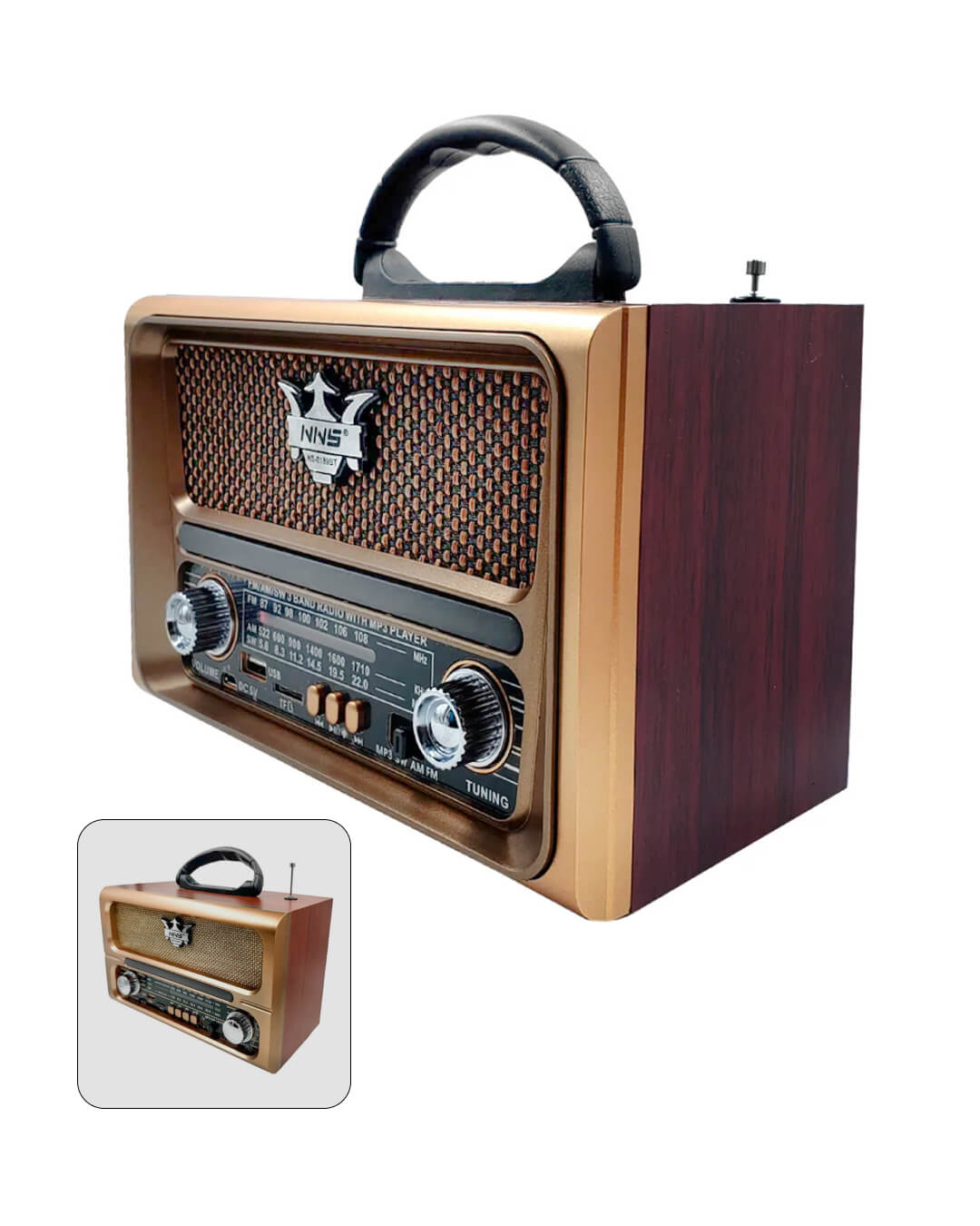 Radio tipo antiguo potente NS-8188BT - Imagen 2