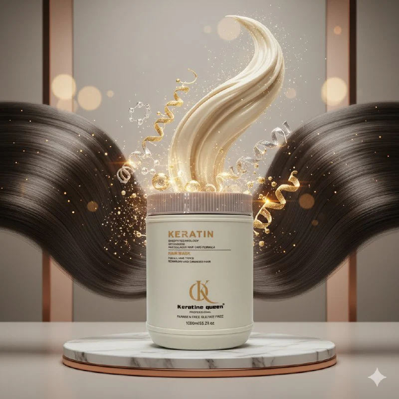 `MASCARA PARA EL CABELLO CON KERATINA Y COLAGENO SUAVIZANTE 1000ML, QUE MEJORA EL CUERO CABELLUDO Y PROMUEVE EL CRECIMIENTO DEL PELO, REDUCE LA CAIDA, DEJANDO EL PELO SUAVE Y BRILLANTE KERATINE QUEEN - Imagen 3
