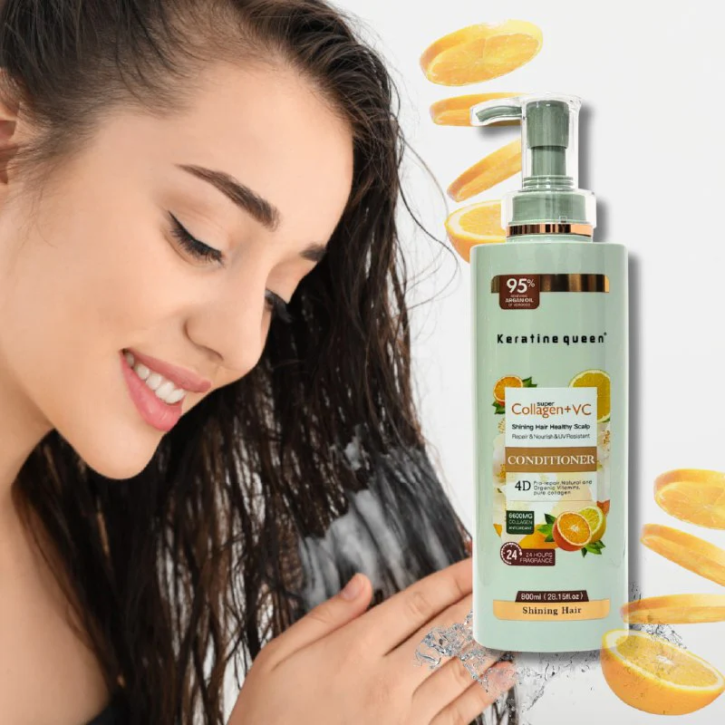 ACONDICIONADOR PARA EL CABELLO DE COLAGENO DE HIDRATACION PROFUNDA 800ML, PREVIENE LA PERDIDA DEL CABELLO Y CONSERVAR EL COLOR ORIGINAL, REPARA LAS PUNTAS ABIERTAS Y SECAS DEJANDO SUAVE Y SEDOSO EL PELO KERATINE QUEEN - Imagen 2